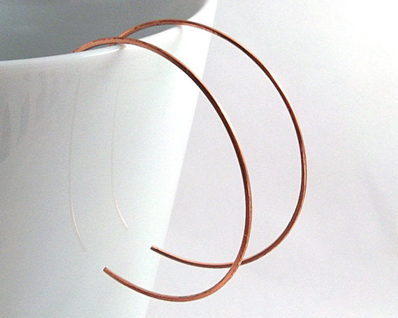Medium Copper Hoop Earrings - Eluna Jewelry