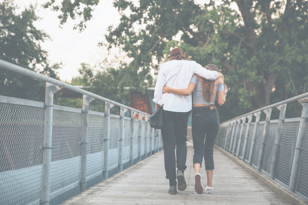 Crystals for Acceptance: Couple hugging in acceptance
