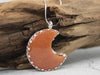 Red Aventurine Moon Necklace – Sterling Silver Crescent Pendant – Handmade Celestial Jewelry with Earthy Warmth