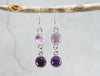 2 Stone Amethyst Earrings (Pair B)