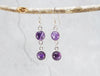 2 Stone Amethyst Earrings (Pair C)