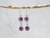 2 Stone Amethyst Earrings (Pair D)