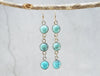 3 Stone Turquoise Howlite Earrings