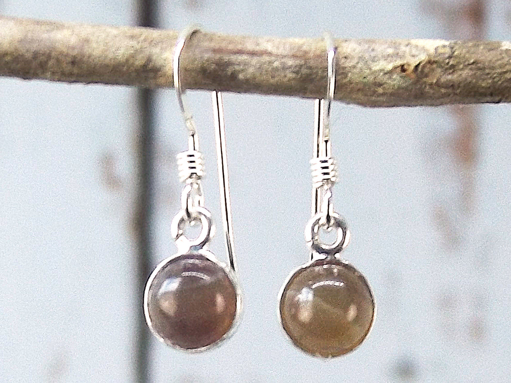 Petite Agate Earrings in Sterling Silver - Eluna Jewelry