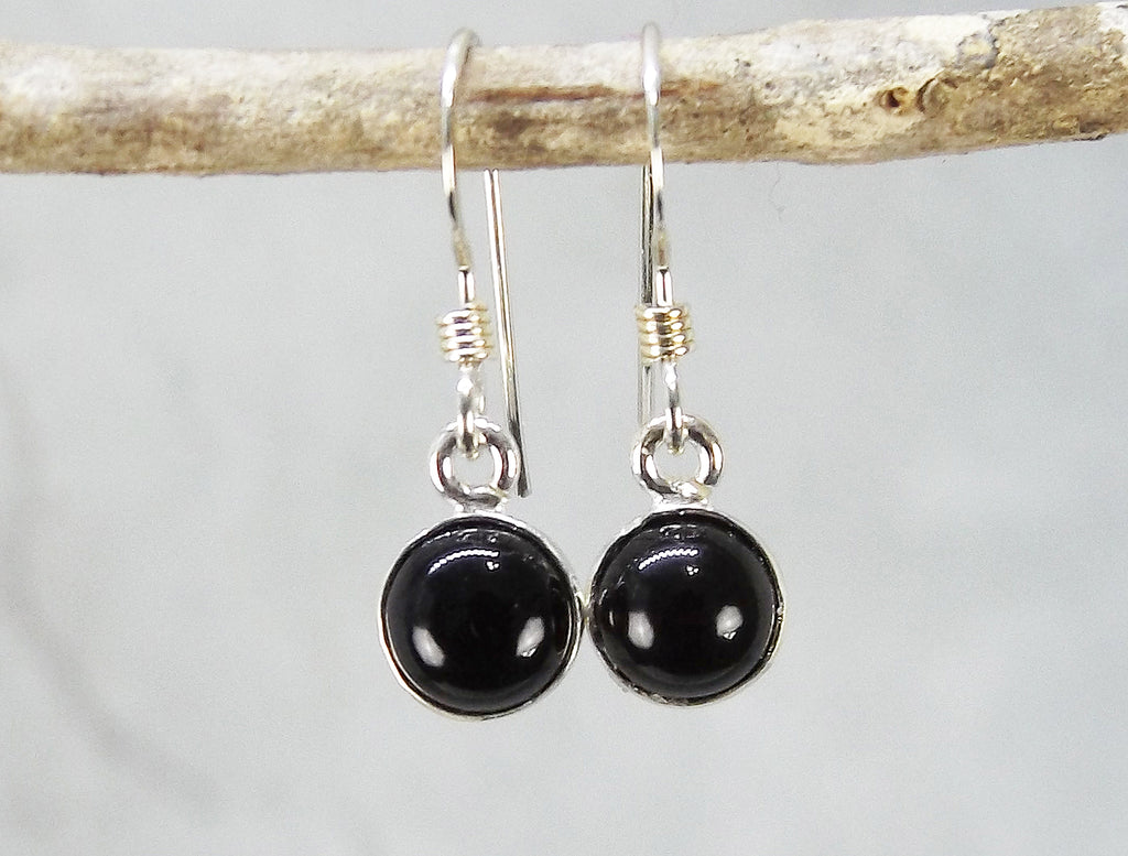 Petite Black Agate Earrings