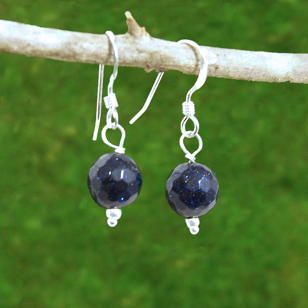 Blue Goldstone Healing Earrings - Eluna Jewelry