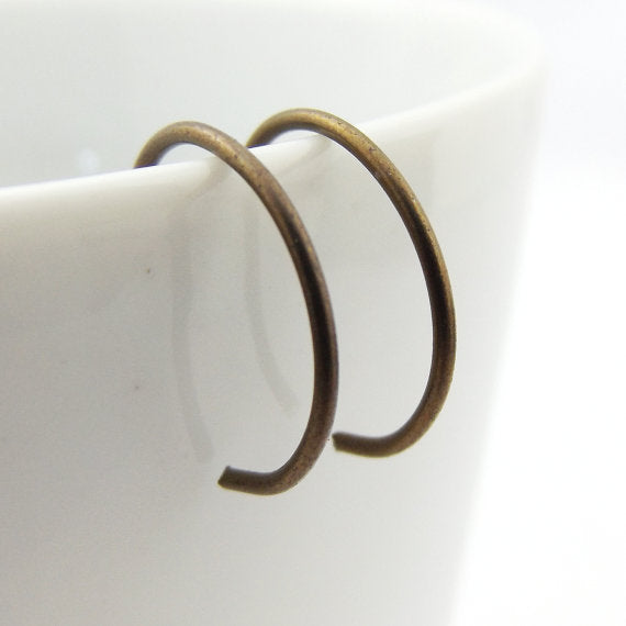 Bronze Niobium Hoop Earrings - Eluna Jewelry