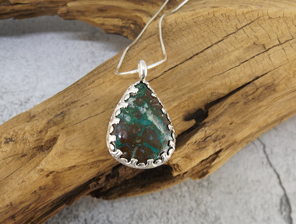 Sterling Silver Chrysocolla Pendant Necklace