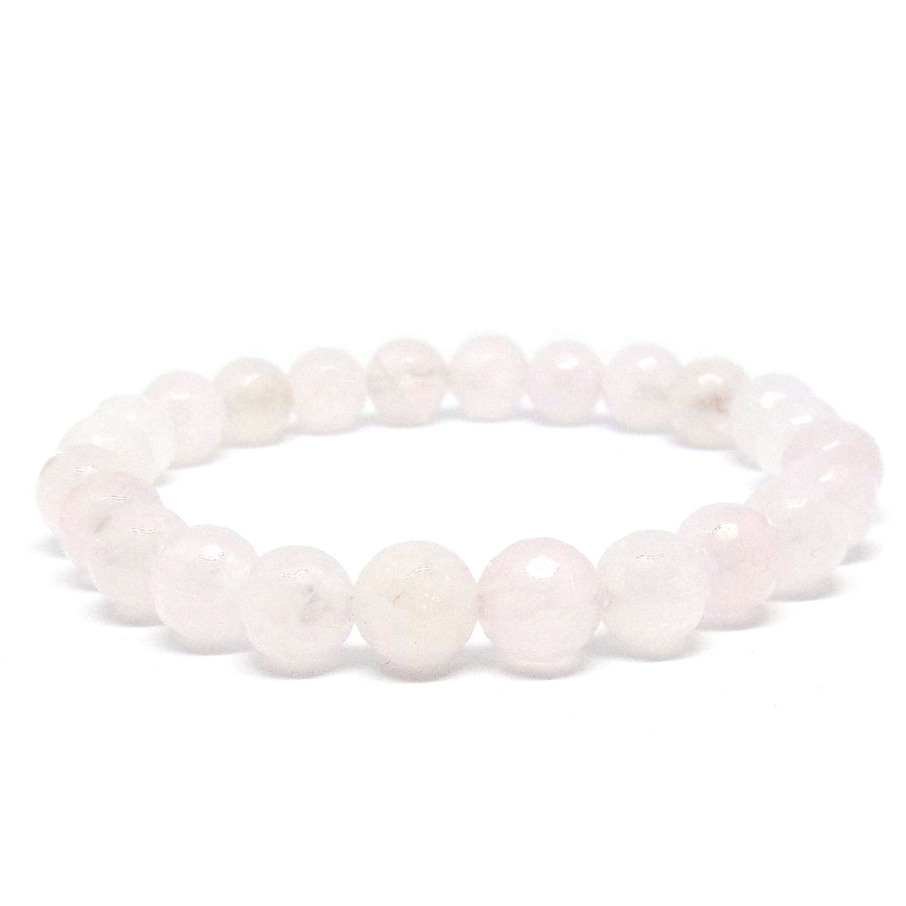 Pale Rose Quartz Gemstone Healing Bracelet for Unconditional Love - Eluna Jewelry