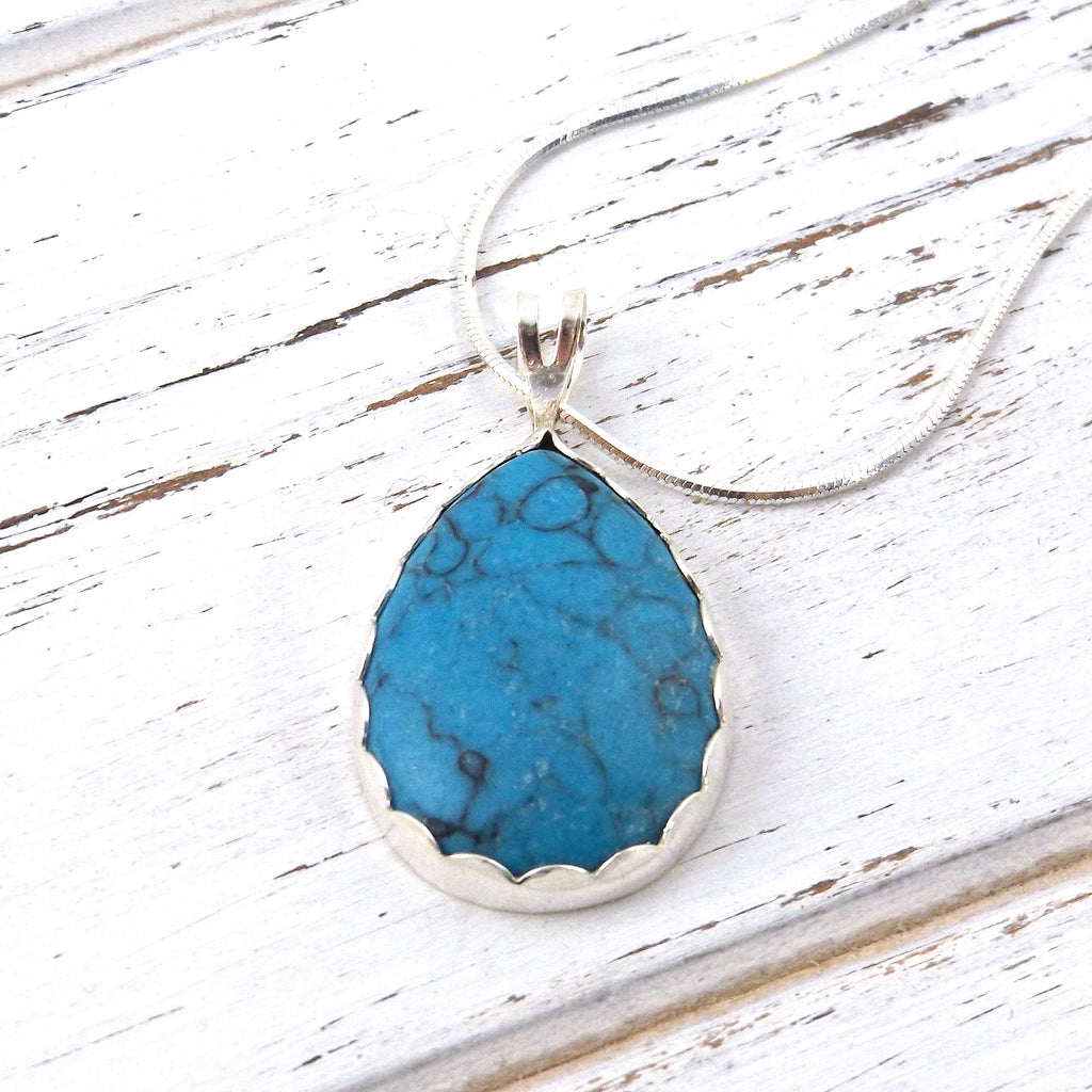 Blue Howlite Necklace for Tranquility and Calming - Eluna Jewelry