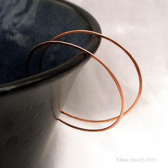 Large Copper Hoop Earrings - Eluna Jewelry