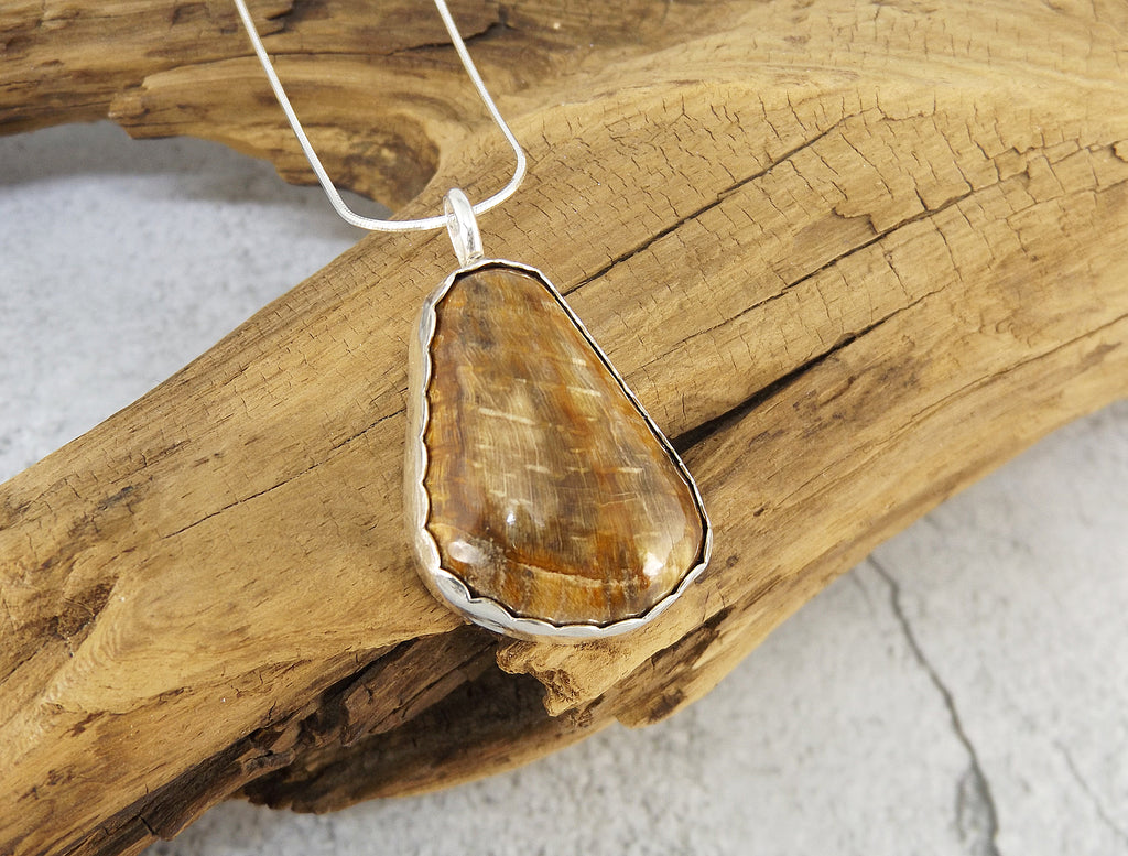 North Carolina Petrified Wood Necklace Eluna Jewelry Designs