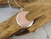 Rose Quartz Moon Necklace in Sterling Silver