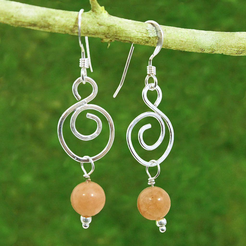 Sunstone Spiral Healing Earrings - Eluna Jewelry