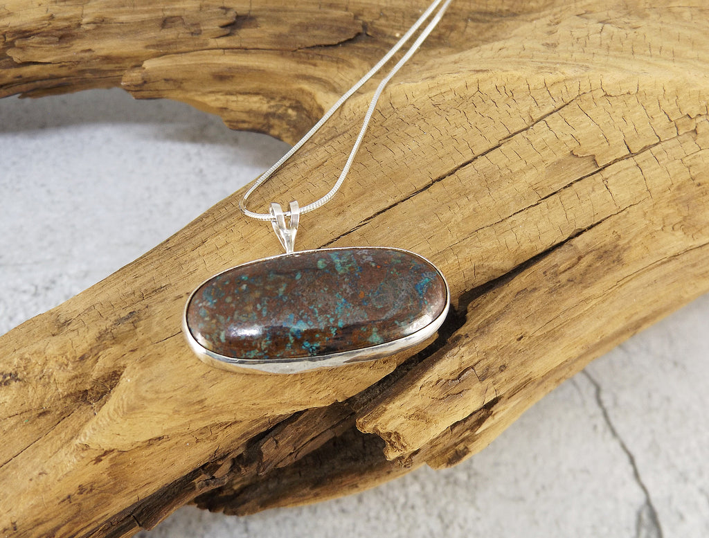 Turquoise in Matrix, Sterling Silver Necklace